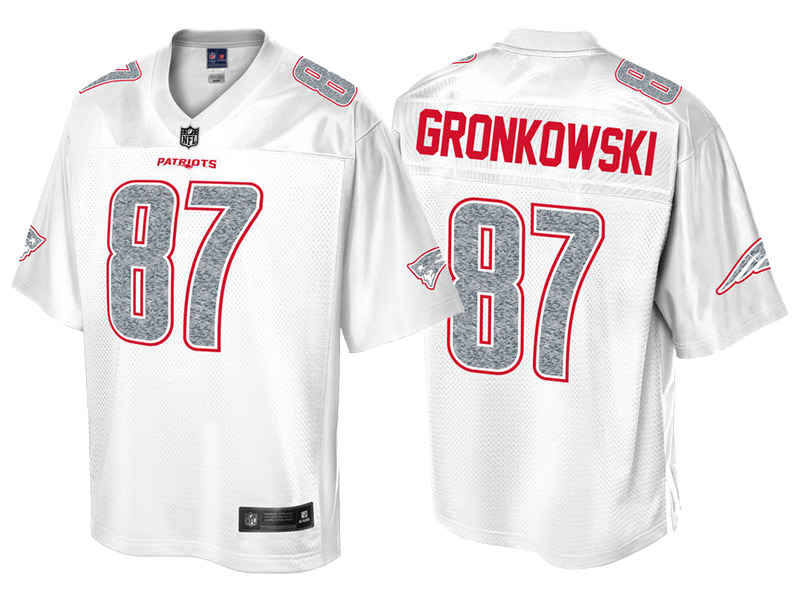 New England Patriots #87 Rob Gronkowski Pro Line White Out Fashion Jersey