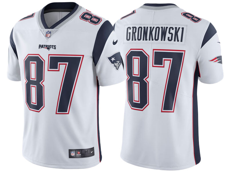 2017 New England Patriots #87 Rob Gronkowski White Vapor Untouchable Limited Jersey