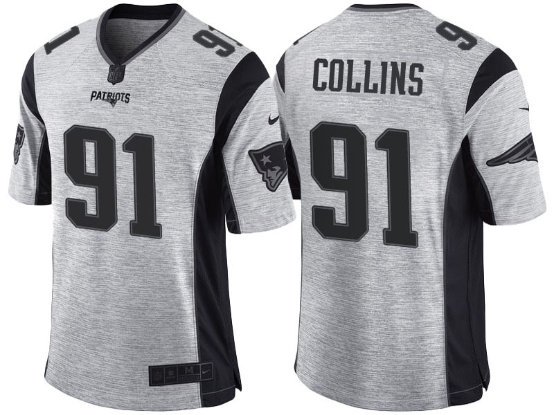 New England Patriots #91 Jamie Collins 2016 Gridiron Gray II Limited Jersey