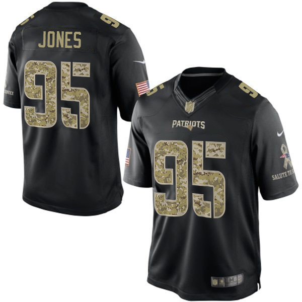 NFL New England Patriots #95 Chandler Jones Salute To Service Black Jersey