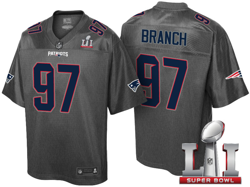 New England Patriots #97 Alan Branch Gray Super Bowl LI Stronghold Fashion Jersey