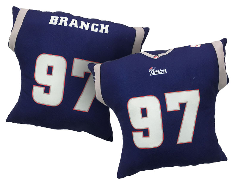 New England Patriots #97 Alan Branch Navy Blue 2016 Chrismas Day Name & Number Pillow