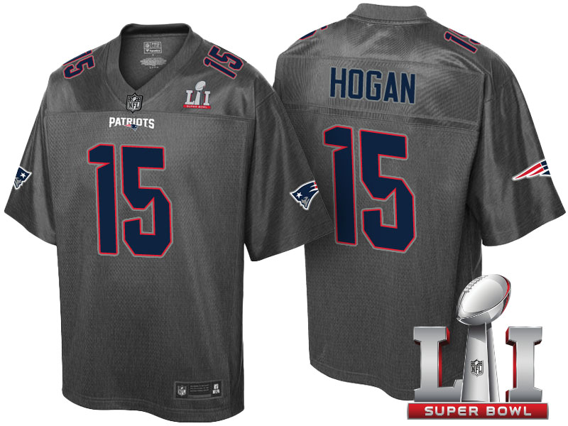 New England Patriots #15 Chris Hogan Gray Super Bowl LI Stronghold Fashion Jersey