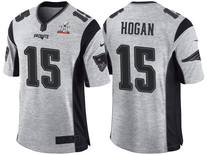 New England Patriots #15 Chris Hogan Super Bowl LI Champions Gridiron Gray II Limited Jersey