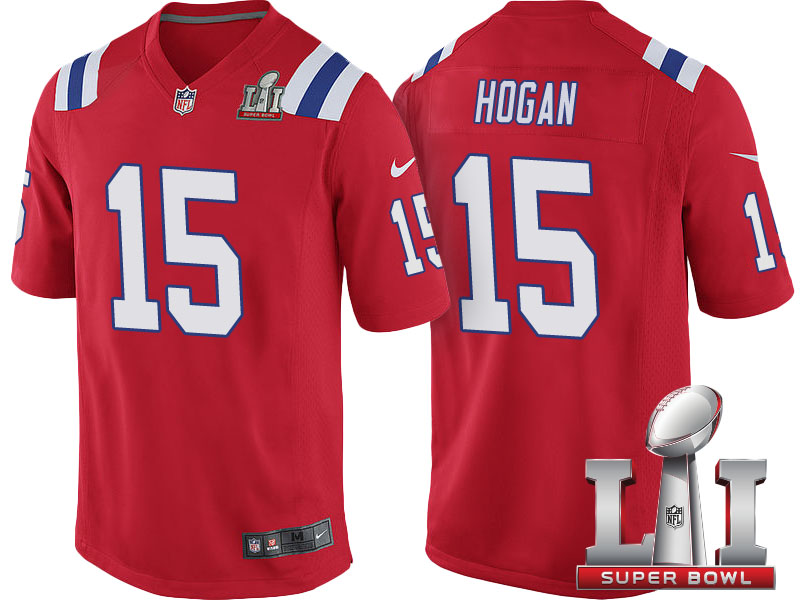 New England Patriots #15 Chris Hogan Red Super Bowl LI Jersey