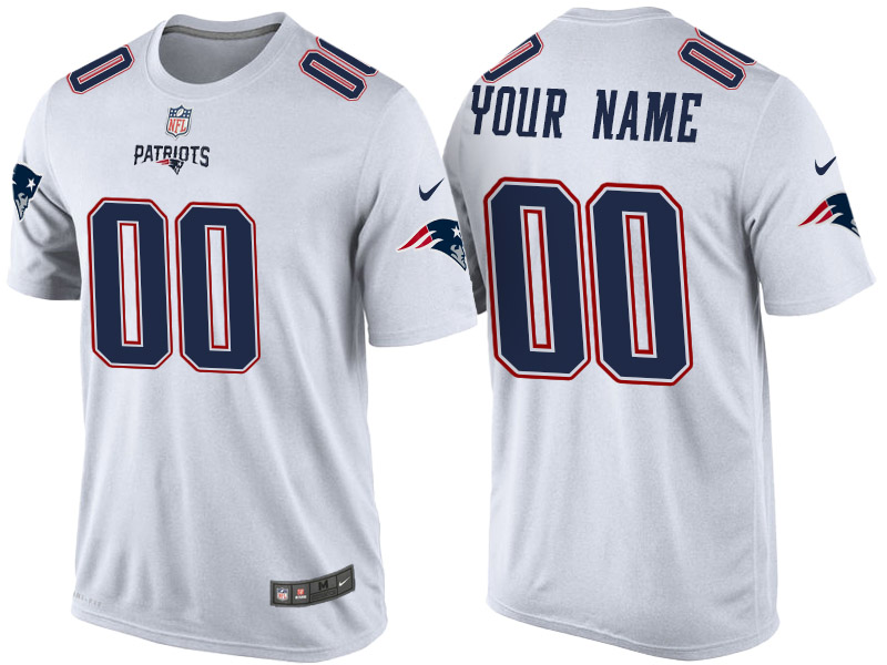 New England Patriots Custom White Name & Number T-Shirt