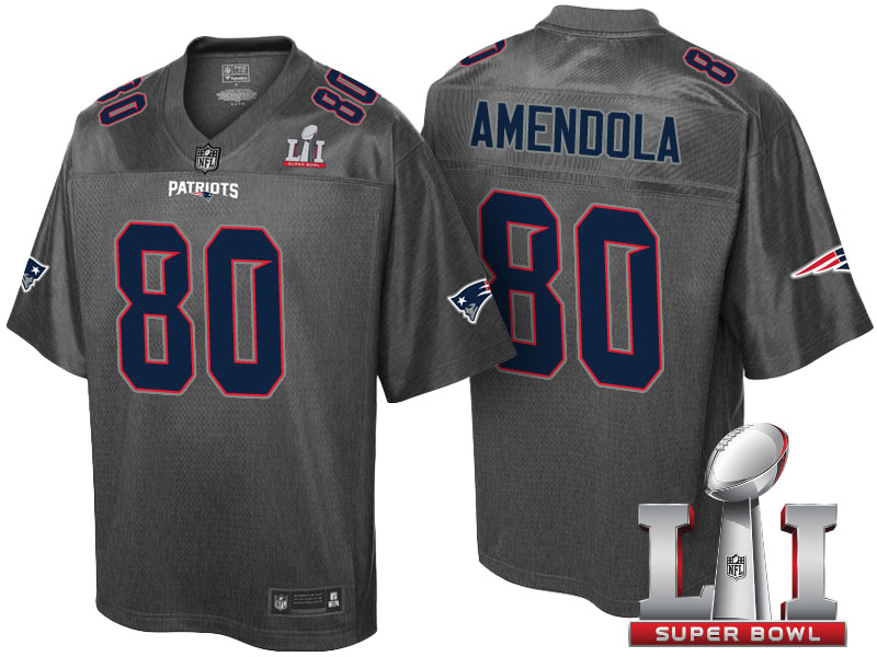 New England Patriots #80 Danny Amendola Gray Super Bowl LI Stronghold Fashion Jersey