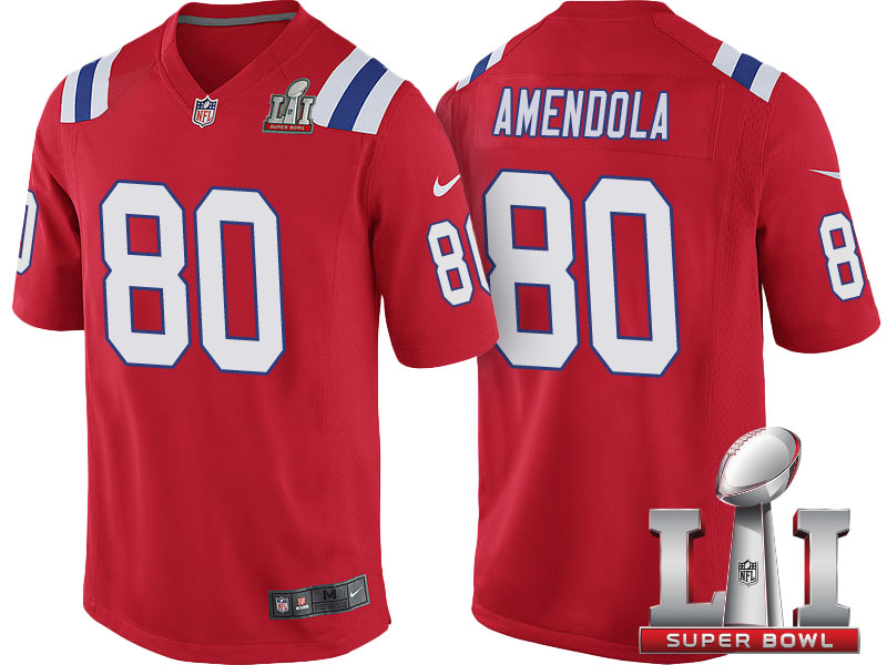 New England Patriots #80 Danny Amendola Red Super Bowl LI Jersey