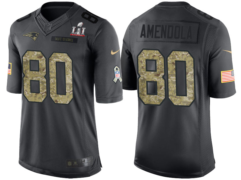 New England Patriots #80 Danny Amendola Anthracite Super Bowl LI Champions Salute to Service Limited Jersey