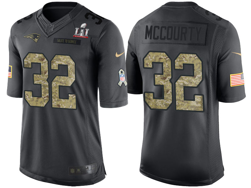 New England Patriots #32 Devin McCourty Anthracite Super Bowl LI Champions Salute to Service Limited Jersey