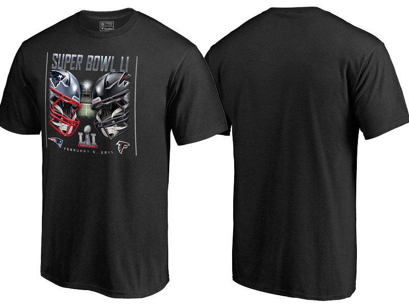 New England Patriots vs. Atlanta Falcons Black Super Bowl LI Dueling Matchup T-Shirt