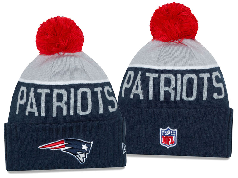 Christmas Gift -  New England Patriots Gray New Era 2016 On Field Sport Pom Pom Outdoors Knit Hat 