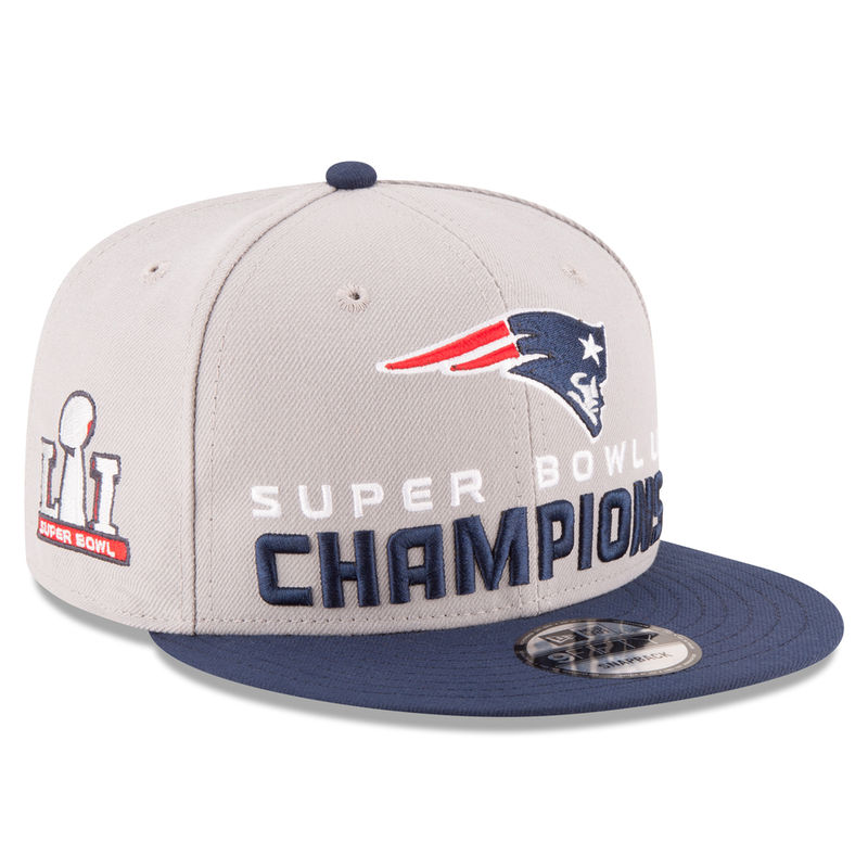 Super Bowl LI Champions New England Patriots Gray Navy 9FIFTY Snapback Adjustable Hat