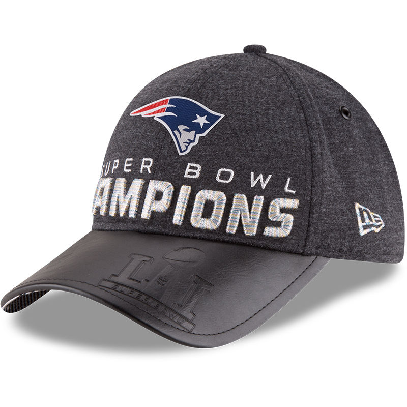 Super Bowl LI Champions New England Patriots Heathered Black Trophy Collection Locker Room 9FORTY Adjustable Hat