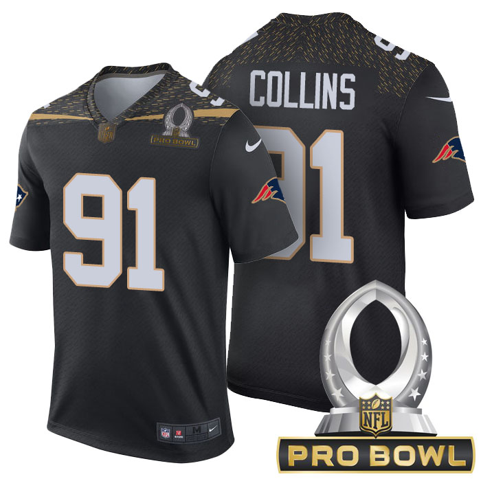 New England Patriots #91 Jamie Collins Black 2016 Pro Bowl Game Jersey