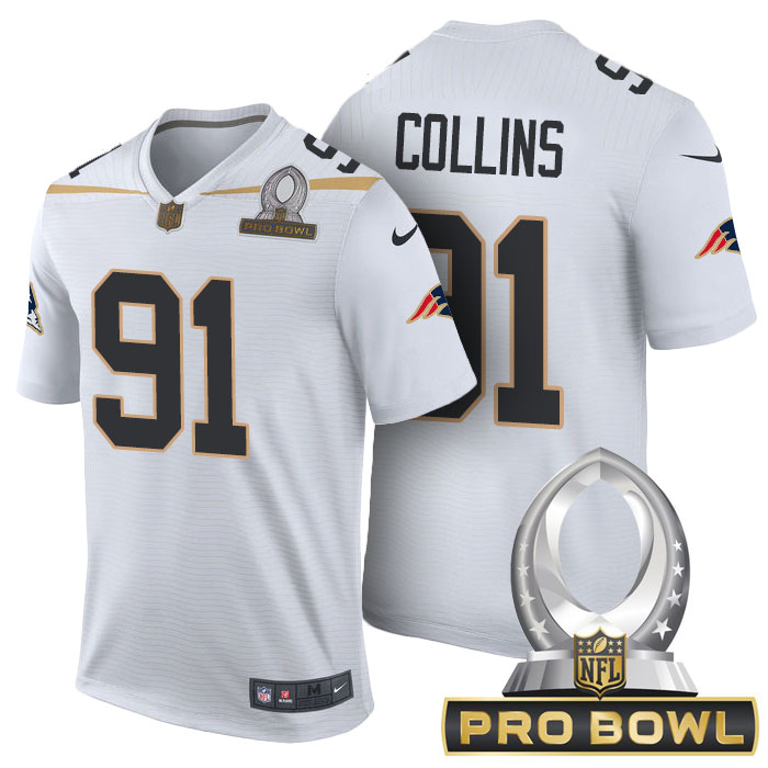 New England Patriots #91 Jamie Collins White 2016 Pro Bowl Game Jersey