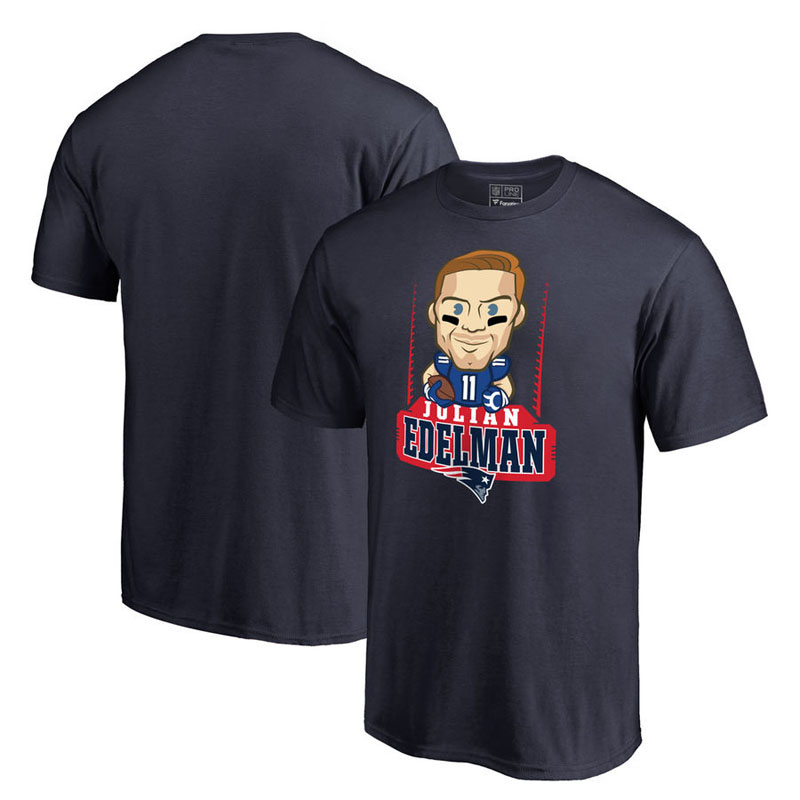 New England Patriots Julian Edelman Navy Pro Line Emoji Player T-Shirt