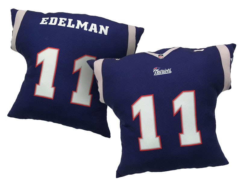 New England Patriots #11 Julian Edelman Navy Blue 2016 Chrismas Day Name & Number Pillow