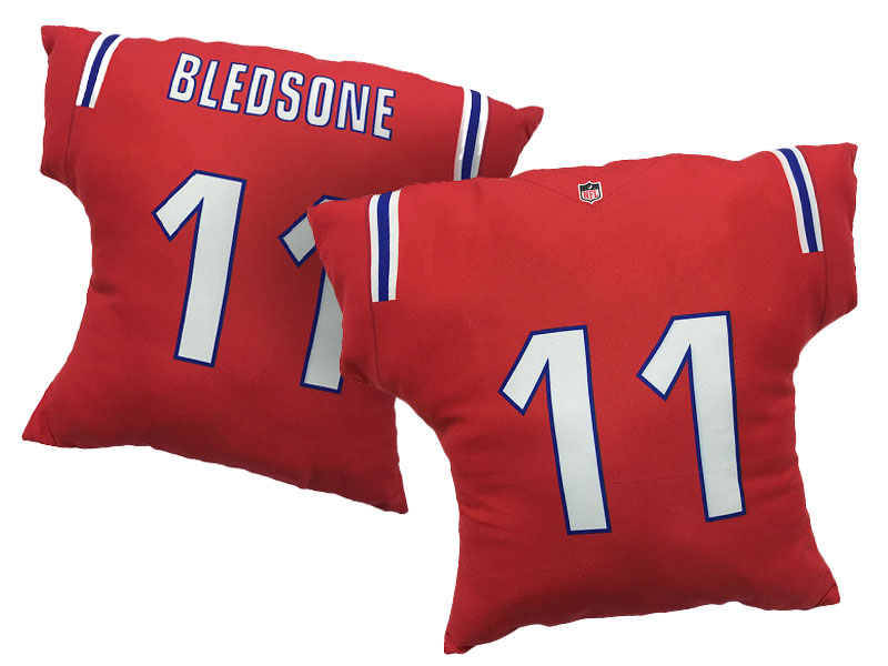 New England Patriots #11 Julian Edelman Red 2016 Chrismas Day Name & Number Pillow