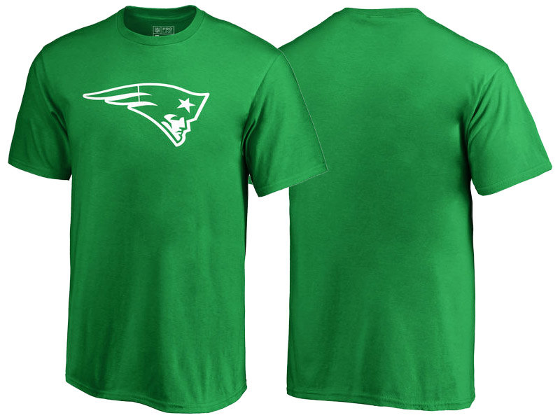 New England Patriots Kelly Green White Logo St. Patrick's Day T-Shirt