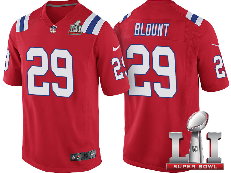 New England Patriots #29 LeGarrette Blount Red Super Bowl LI Jersey