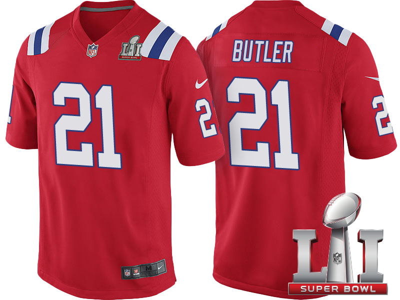 New England Patriots #21 Malcolm Butler Red Super Bowl LI Jersey