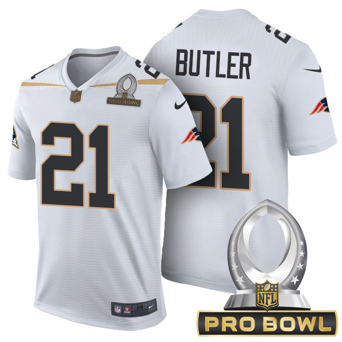 New England Patriots #21 Malcolm Butler White 2016 Pro Bowl Game Jersey