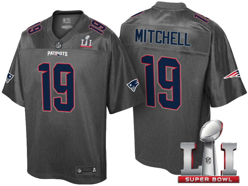 New England Patriots #19 Malcolm Mitchell Gray Super Bowl LI Stronghold Fashion Jersey