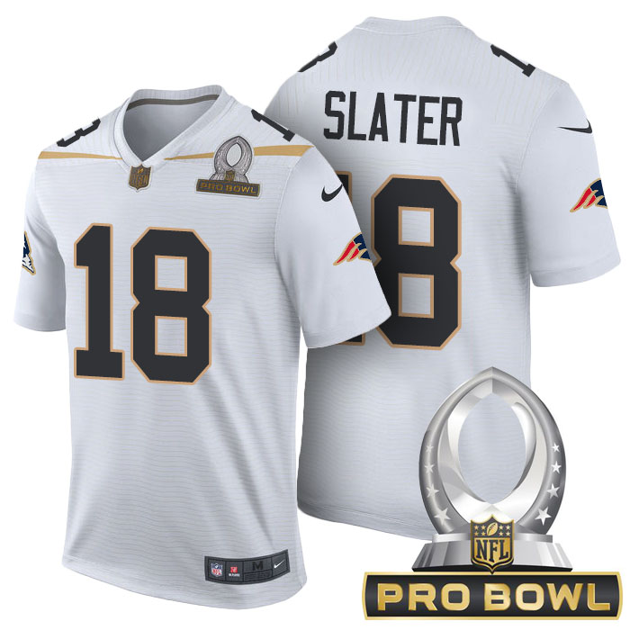 New England Patriots #18 Matthew Slater White 2016 Pro Bowl Game Jersey