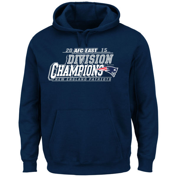 New England Patriots Navy 2015 AFC East Division Champions Pullover Hoodie