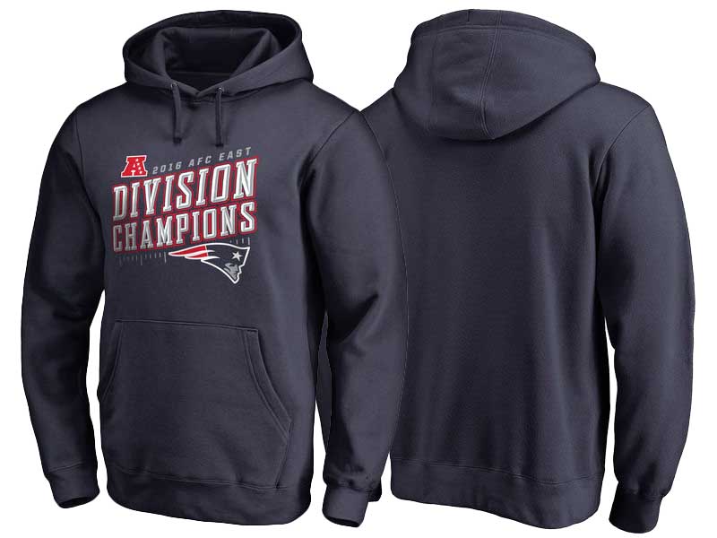 2016 AFC East Division Champions New England Patriots Navy Inches Pullover Hoodie