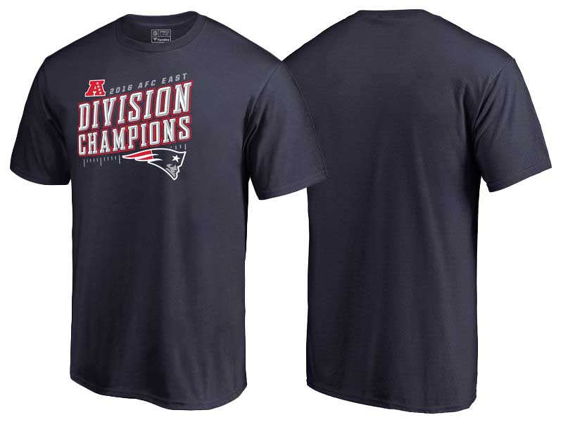 2016 AFC East Division Champions New England Patriots Navy Inches T-Shirt