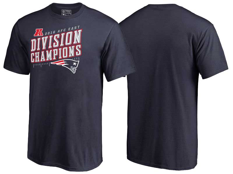 2016 AFC East Division Champions New England Patriots Navy Plus Size Inches T-Shirt