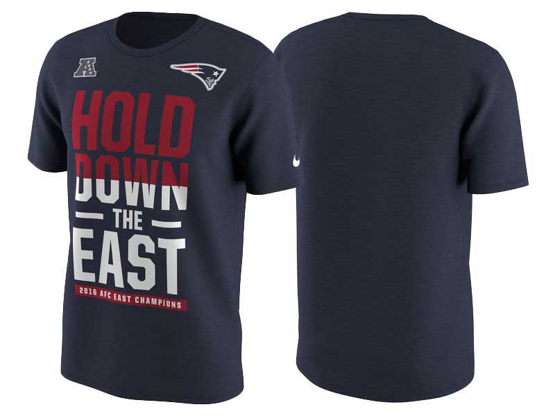 2016 AFC East Division Champions New England Patriots Navy T-Shirt