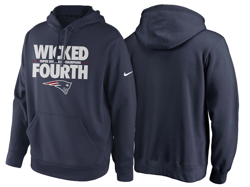 New England Patriots Navy Blue Multi Champs Super Bowl XLIX Champions Warm Pullover Hoodie