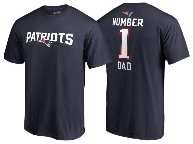 Men's New England Patriots Navy Father's Day Number 1 Dad T-Shirt