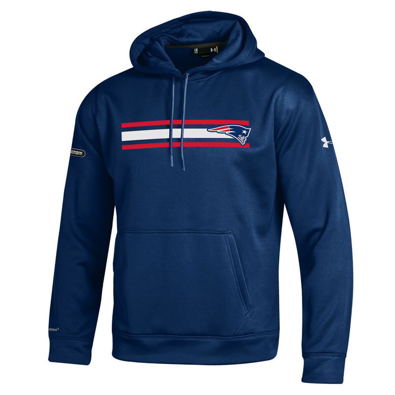 New England Patriots Navy Under Armour NFL Combine Authentic Fleece Pullover Hoodie