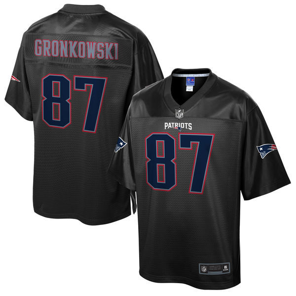 New England Patriots #87 Rob Gronkowski Pro Line Black Reverse Fashion Jersey