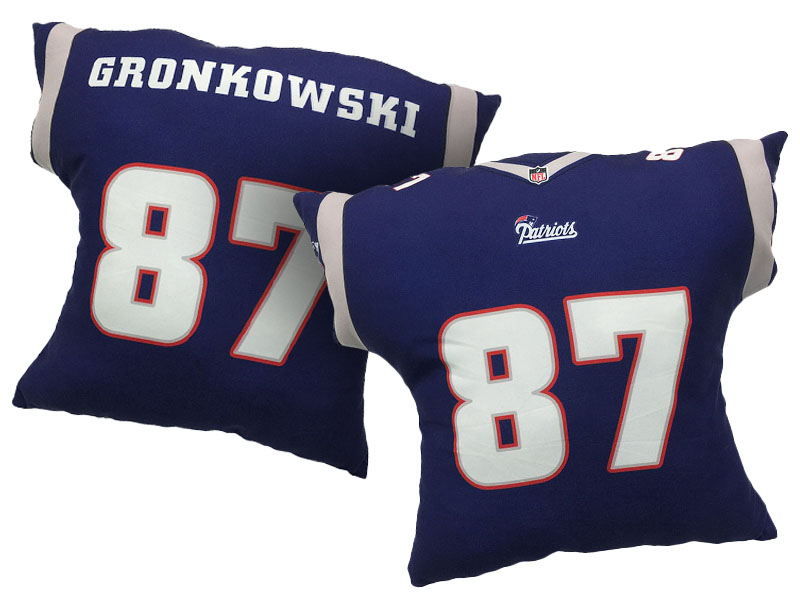 New England Patriots #87 Rob Gronkowski Navy Blue 2016 Chrismas Day Name & Number Pillow