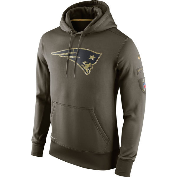 New England Patriots Salute To Service Olive KO Pullover Hoodie