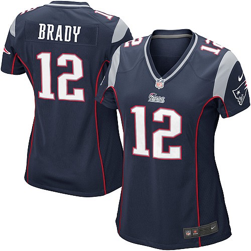 Women's New England Patriots #12 Tom Brady Navy Blue Elite Jersey