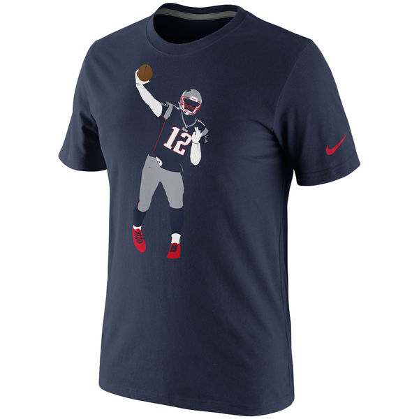 New England Patriots Tom Brady Navy Silhouette Name and Number T-Shirt