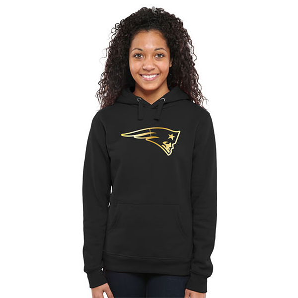 Women's New England Patriots Black Gold Collection Pullover Hoodie