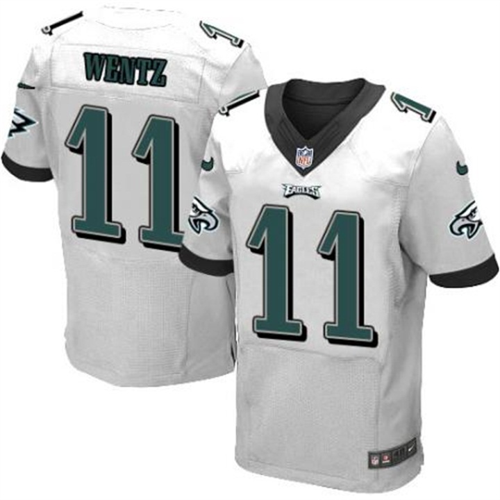 Philadelphia Eagles #11 Carson Wentz White Elite Jersey