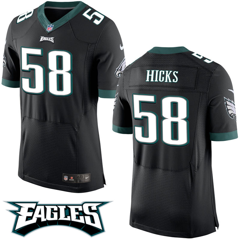 Philadelphia Eagles #58 Jordan Hicks Black Elite Jersey