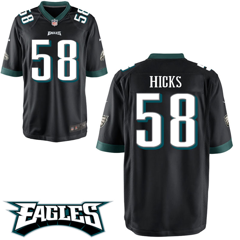 Philadelphia Eagles #58 Jordan Hicks Black Game Jersey