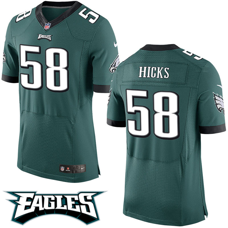 Philadelphia Eagles #58 Jordan Hicks Green Elite Jersey