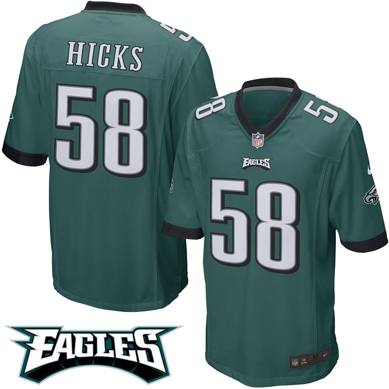 Philadelphia Eagles #58 Jordan Hicks Green Game Jersey