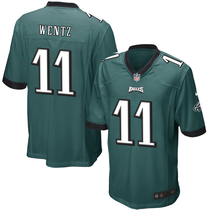 Philadelphia Eagles #11 Carson Wentz Green 2016 Draft Pick Game Jersey