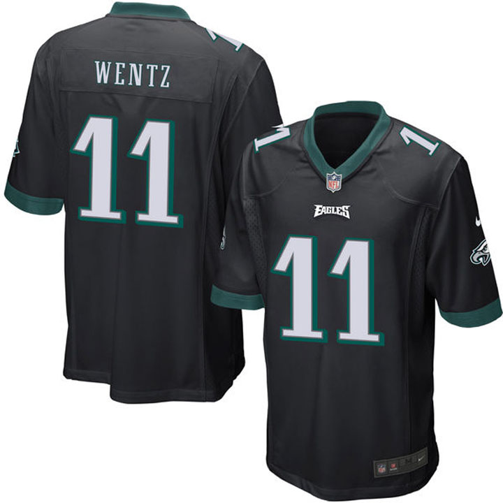 Philadelphia Eagles #11 Carson Wentz Black Game Jersey